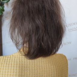 Zniszczone, puszyste włosy naturalne przed założeniem afroloków